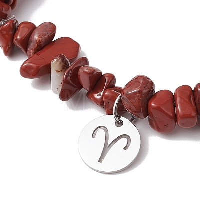 Natural Red Jasper Stretch Bracelets BJEW-JB11147-01-1