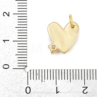 Brass Micro Pave Clear Cubic Zirconia Charms KK-CBAEC22-04G-B-1