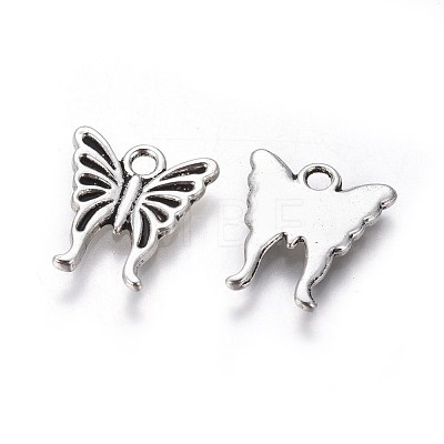 Tibetan Style Alloy Butterfly Charms TIBEP-17627-AS-RS-1