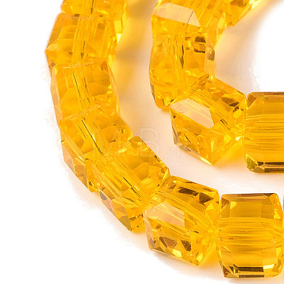 Transparent Glass Beads Strands GLAA-R041-8x8mm-A02-1