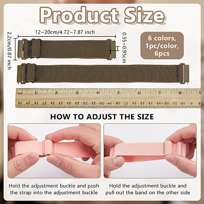 6Pcs 6 Colors Nylon Watch Bands AJEW-OC0015-64-1