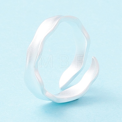 925 Sterling Silver Matte Cuff Ring RJEW-Z011-01S-1