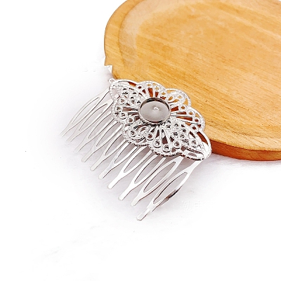 Flower Alloy Hair Comb Findings PW-WGCA318-04-1