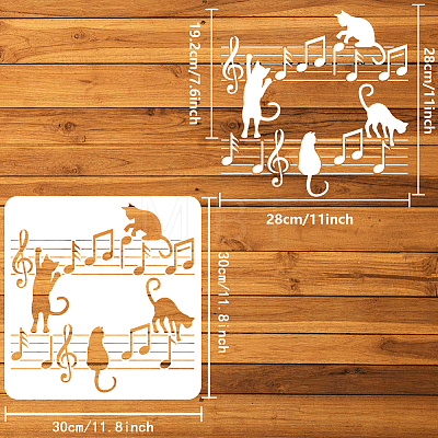 PET Hollow Out Drawing Painting Stencils DIY-WH0391-0730-1