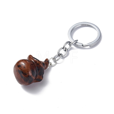 Natural Mahogany Obsidian Keychains KEYC-P011-04P-01-1