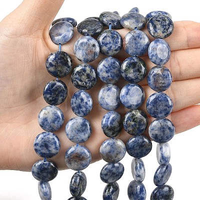 Natural Blue Spot Jasper Beads Strands G-L648-B08-15mm-1