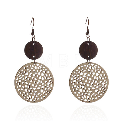 Iron Wood Dangle Earrings FS-WG274A8-02-1