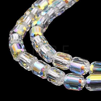 Electroplate Transparent Glass Beads Strands GLAA-C029-02A-10-1