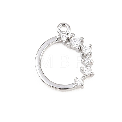 Brass Micro Pave Clear Cubic Zirconia Pendants KK-D225-14P-01-1