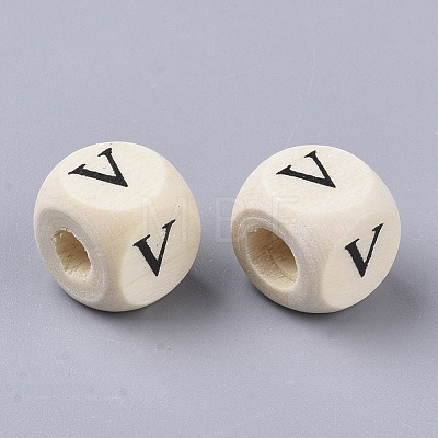 Printed Natural Wood Beads WOOD-T026-001V-1