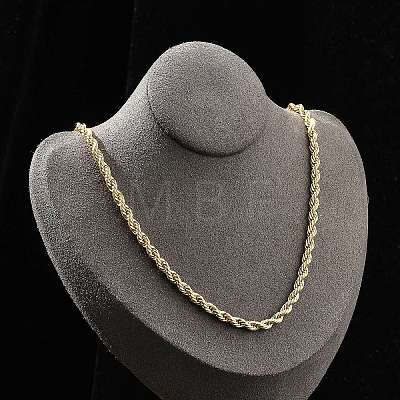 Brass Rope Chain Necklaces for Men Women NJEW-G160-09G-1