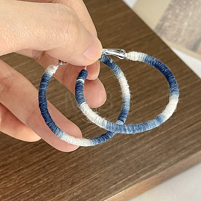 Alloy Polyester Hoop Earrings FS-WGF51EC-01-1