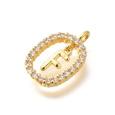 Brass Micro Pave Cubic Zirconia Pendants ZIRC-P123-01G-F01-1