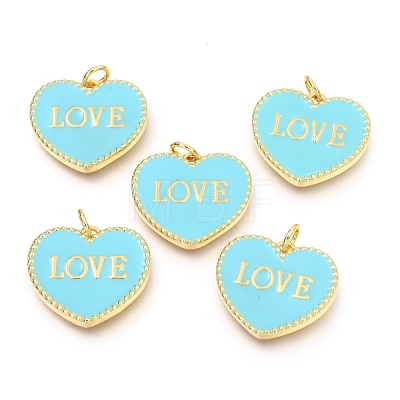 Brass Enamel Pendants KK-B027-03G-E-1