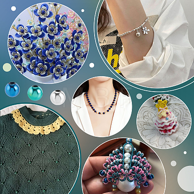 375Pcs 3 Colors ABS Plastic Beads KY-PH0002-43-1