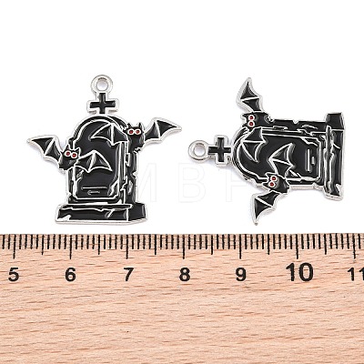 Alloy with Black Enamel Pendants AL-CBA2919-02P-04-1
