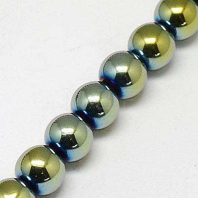 Electroplate Non-magnetic Synthetic Hematite Beads Strands G-J169A-3mm-06-1