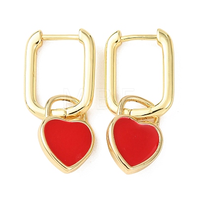 Brass Heart Hoop Earrings EJEW-C174-04G-1