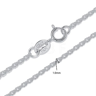 925 Sterling Silver Double Link Chain Necklaces NJEW-BB35180-D-16-1