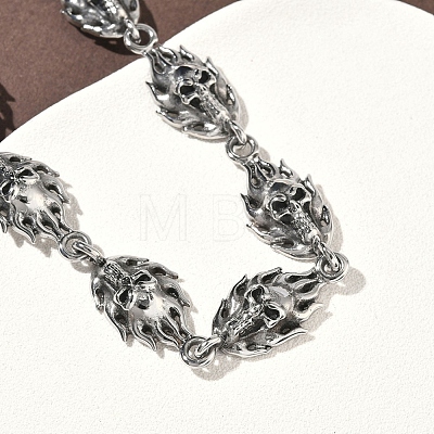 304 Stainless Steel Link Chain Bracelets for Men Women BJEW-D385-04AS-1