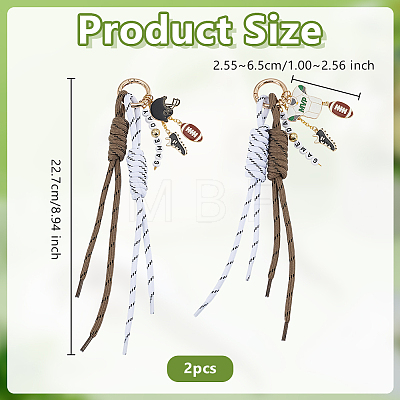 2Pcs Polyester & Alloy Enamel & Acrylic Pendant Decorations HJEW-OC00351-1