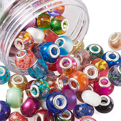Handmade Lampwork European Large Hole Beads and Glass European Beads LPDL-TA0001-01S-1