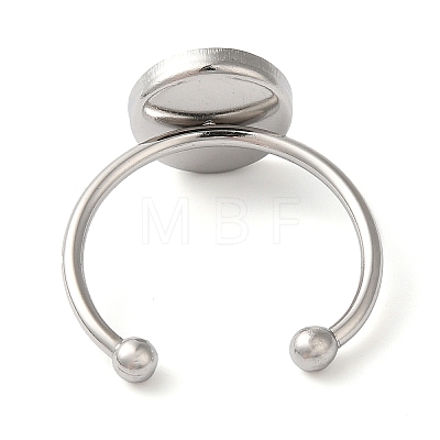 Non-Tarnish 304 Stainless Steel Open Cuff Ring Components X-STAS-I306-05C-P-1