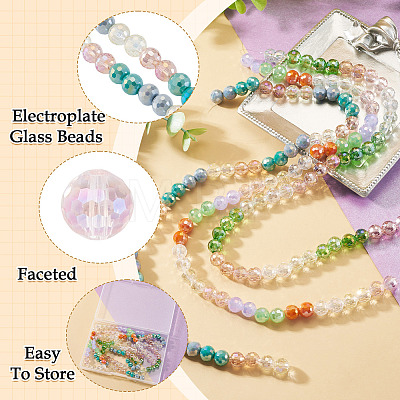 3 Colors 3 Strands Electroplate Glass Beads Strands EGLA-TA0013-51A-1