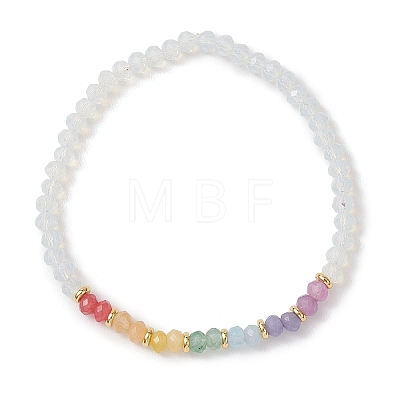 Chakra Opalite & Dyed Natural Malaysia Jade Beads Stretch Bracelets for Women BJEW-JB13049-1