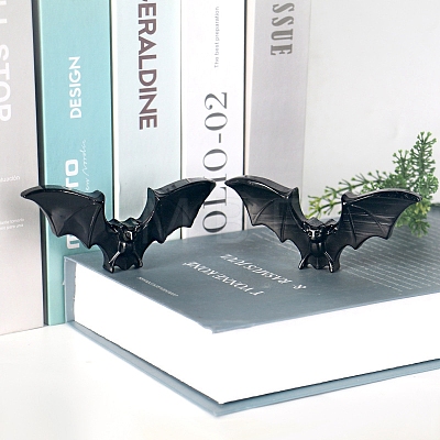 Natural Obsidian Carved Bat Figurines PW-WG8A6A6-01-1