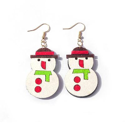 Christmas Iron Acrylic Dangle Earrings FS-WG00170-05-1