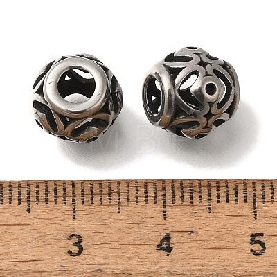 304 Stainless Steel European Beads STAS-D191-06D-AS-1