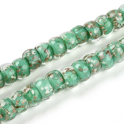 Luminous Handmade Gold Foil Glass Beads Strands FOIL-N029-02A-06-1