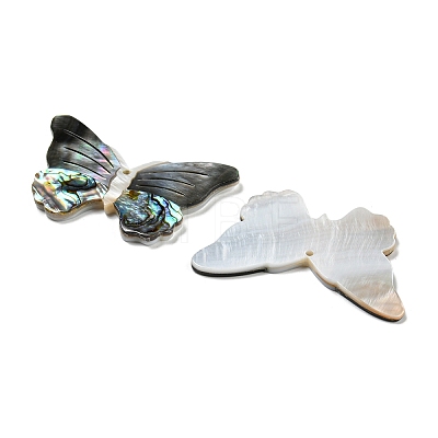 Natural Freshwater Shell & Black Lip Shell & Paua Shell & Natural White Shell Pendants BSHE-G034-08-1