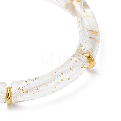 UV Plating Acrylic Bracelets for Women BJEW-JB12949-1