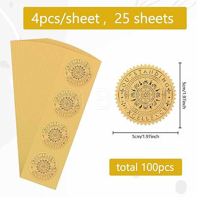 Self Adhesive Gold Foil Embossed Stickers DIY-WH0575-036-1