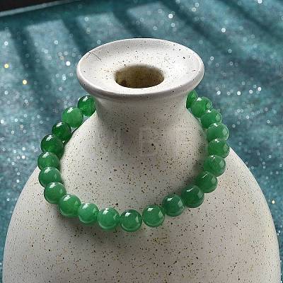 Natural Malaysia Jade Bead Stretch Bracelets X-BJEW-K212-B-013-1