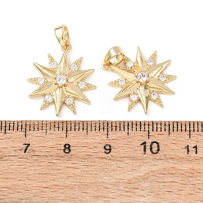 Brass Micro Pave Clear Cubic Zirconia Pendants KK-D223-03G-1