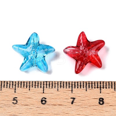 Gradient Color Baking Paint Transparent Glass Beads X-DGLA-N005-09-1