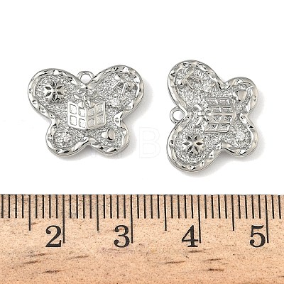 Christmas Brass Micro Pave Clear Cubic Zirconia Pendants KK-A280-03F-P-1