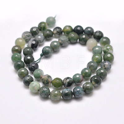 Natural Moss Agate Beads Strands X-G-F350-8mm-1