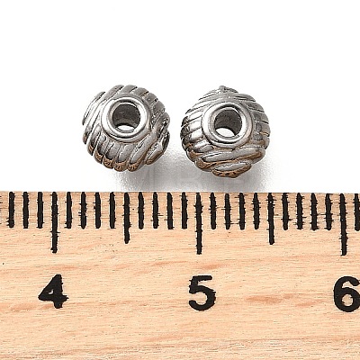 304 Stainless Steel Corrugated Beads STAS-V009-12E-P-1