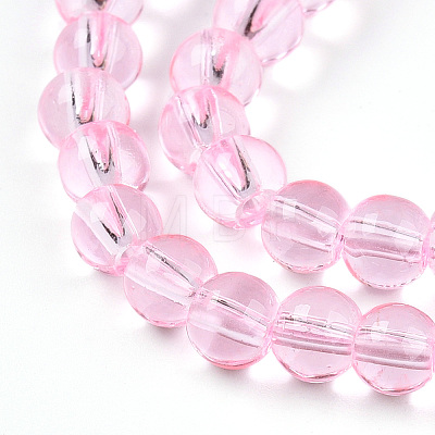 Baking Paint Transparent Glass Beads Strands DGLA-N006-6mm-01-1