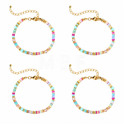 Bohemian Dyed Natural Shell Heishi Beaded Bracelet Sets MF5991-1-1