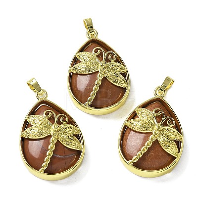 Natural Red Jasper Pendants G-G900-01G-03-1