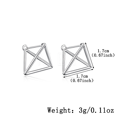 S925 Silver Geometric Square Triangle Earrings Minimalist Elegant Stylish Jewelry for Women GU8226-2-1