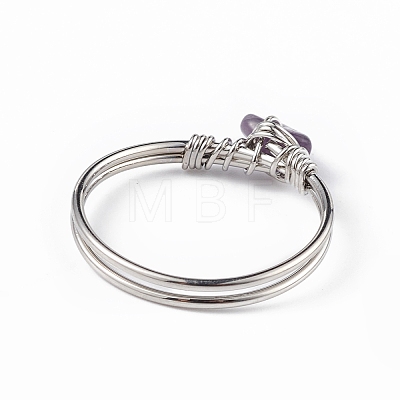 Natural Amethyst Chips Finger Ring RJEW-L082-03P-05-1