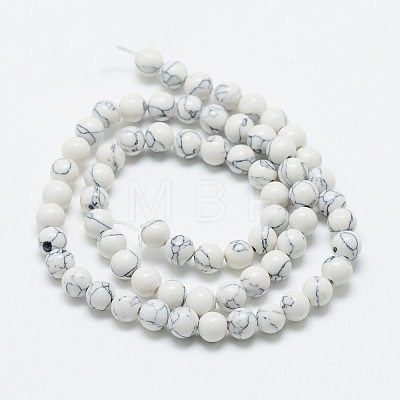 Synthetic Howlite Beads Strands G-T053-6mm-01-1-1