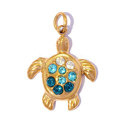 304 Stainless Steel with Rhinestone Pendants RB-OY001-50G-02-1