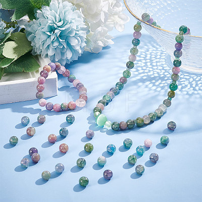 Imitation Cracked Jade Glass Beads GLAA-AR0001-36-1